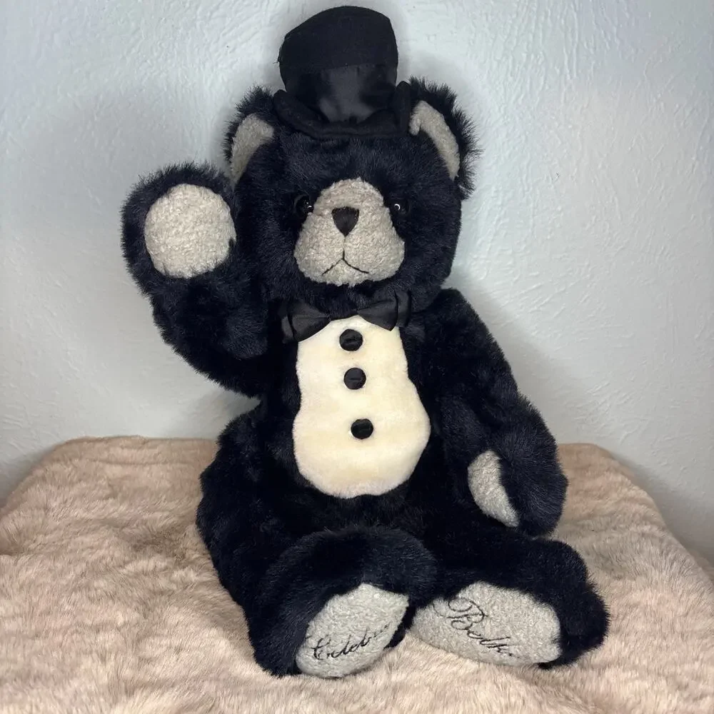 Vintage‎ 2000 Black Belkie Bear Jointed Top Hat Bow Tie Tuxedo. 20 In